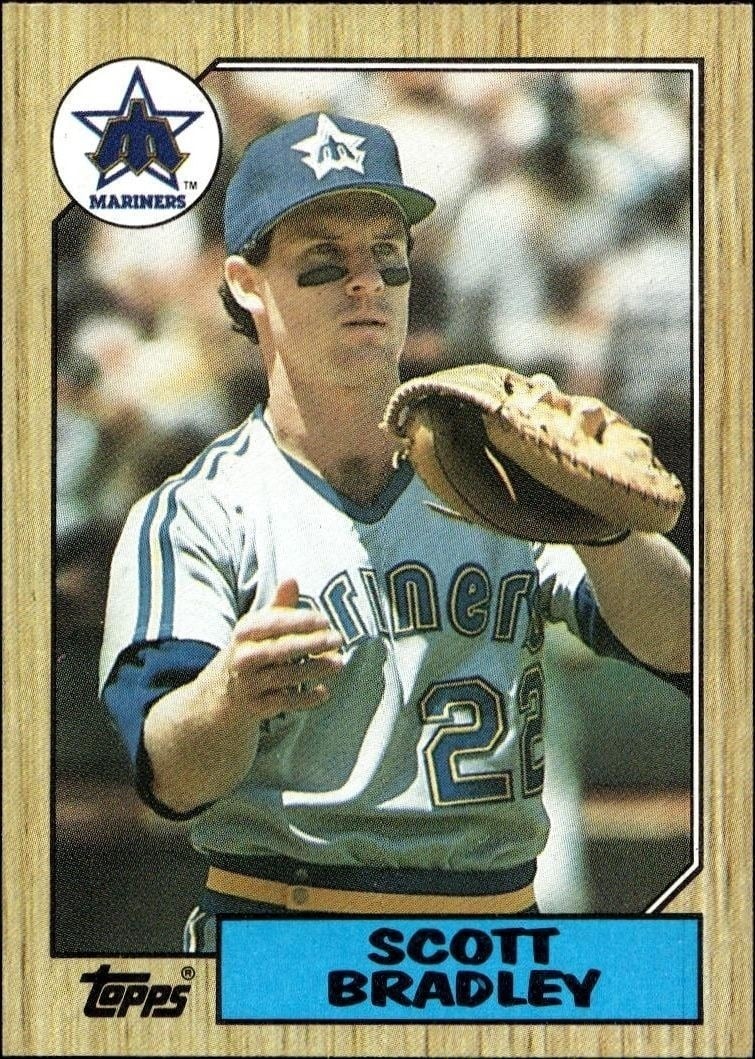 Scott Bradley 1987 Topps #376 Baseball Trading Card - Front 1987 Topps Scott Bradley #376 baseball trading card front