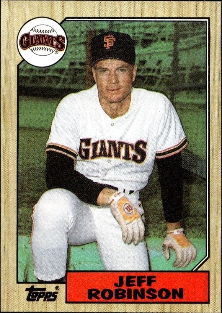 Jeff Robinson 1987 Topps #389 Baseball Trading Card - Front 1987 Topps Jeff Robinson #389 baseball trading card front