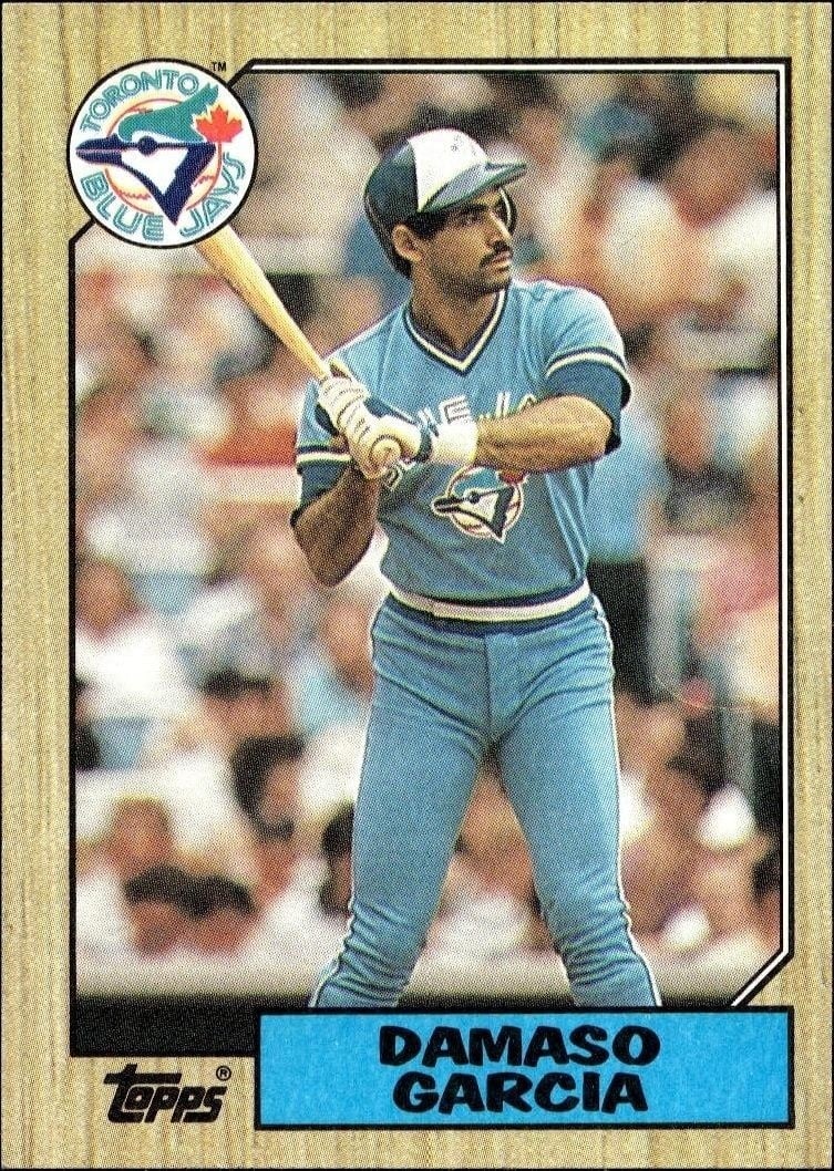 Damaso Garcia 1987 Topps #395 Baseball Trading Card - Front 1987 Topps Damaso Garcia #395 baseball trading card front