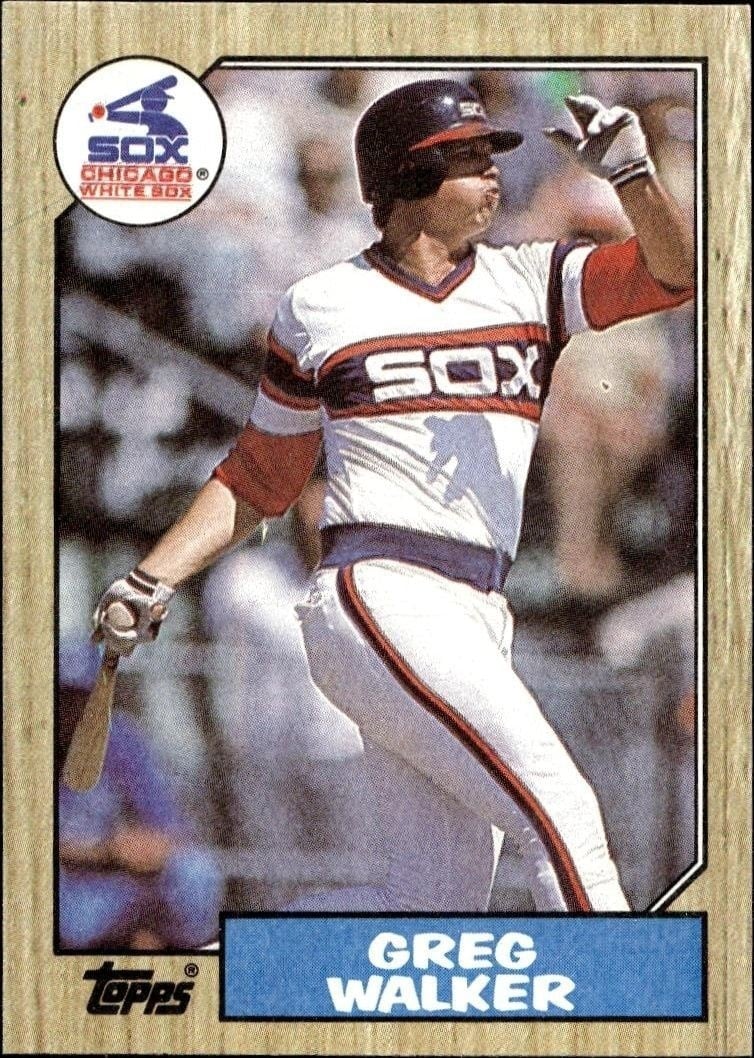 Greg Walker 1987 Topps #397 Baseball Trading Card - Front 1987 Topps Greg Walker #397 baseball trading card front