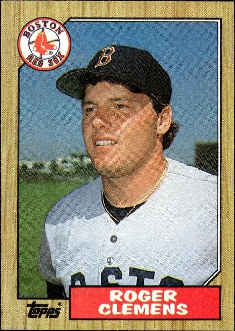 Roger Clemens 1987 Topps #340 Baseball Trading Card - Front 1987 Topps Roger Clemens #340 baseball trading card front