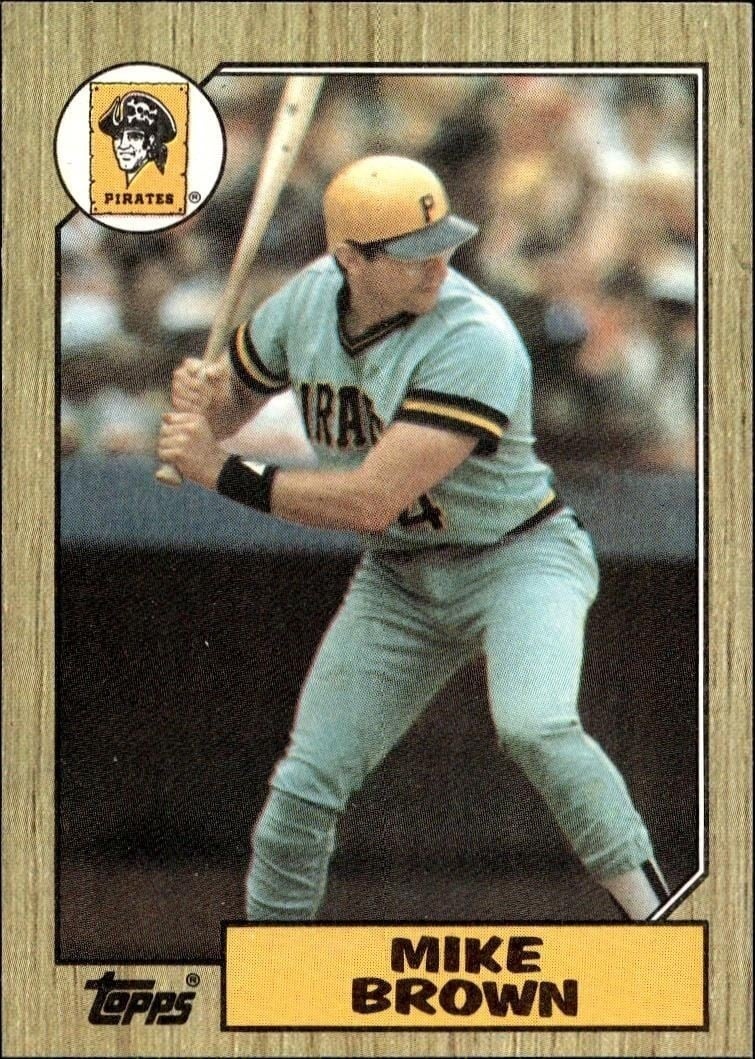 Mike Brown 1987 Topps #341 Baseball Trading Card - Front 1987 Topps Mike Brown #341 baseball trading card front