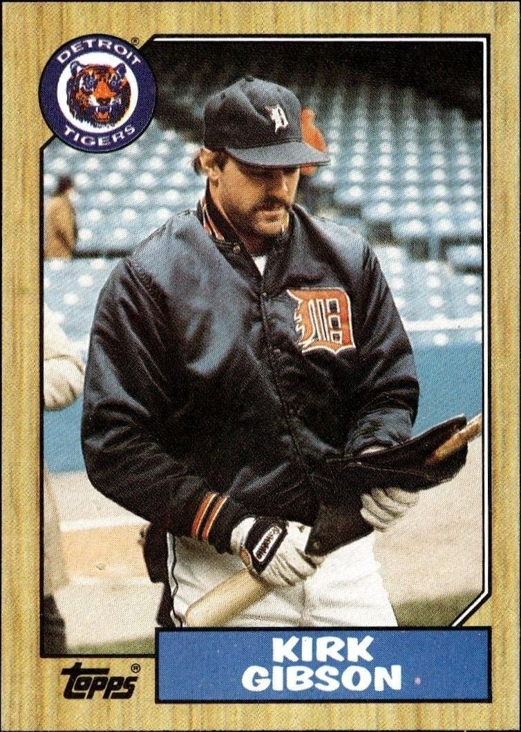 Kirk Gibson 1987 Topps #765 Baseball Trading Card - Front 1987 Topps Kirk Gibson #765 baseball trading card front