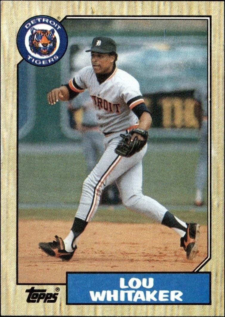 Lou Whitaker 1987 Topps #661 Baseball Trading Card - Front 1987 Topps Lou Whitaker #661 baseball trading card front