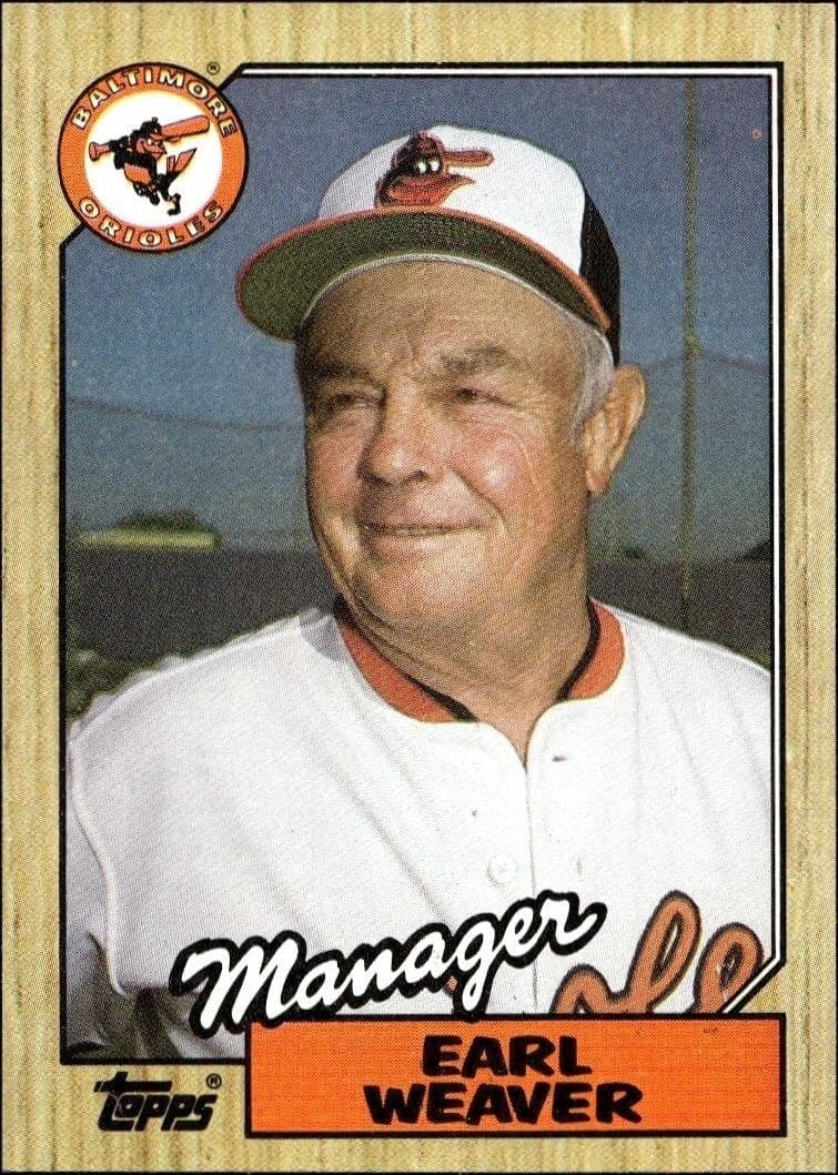 1987 Topps Earl Weaver #568 trading card