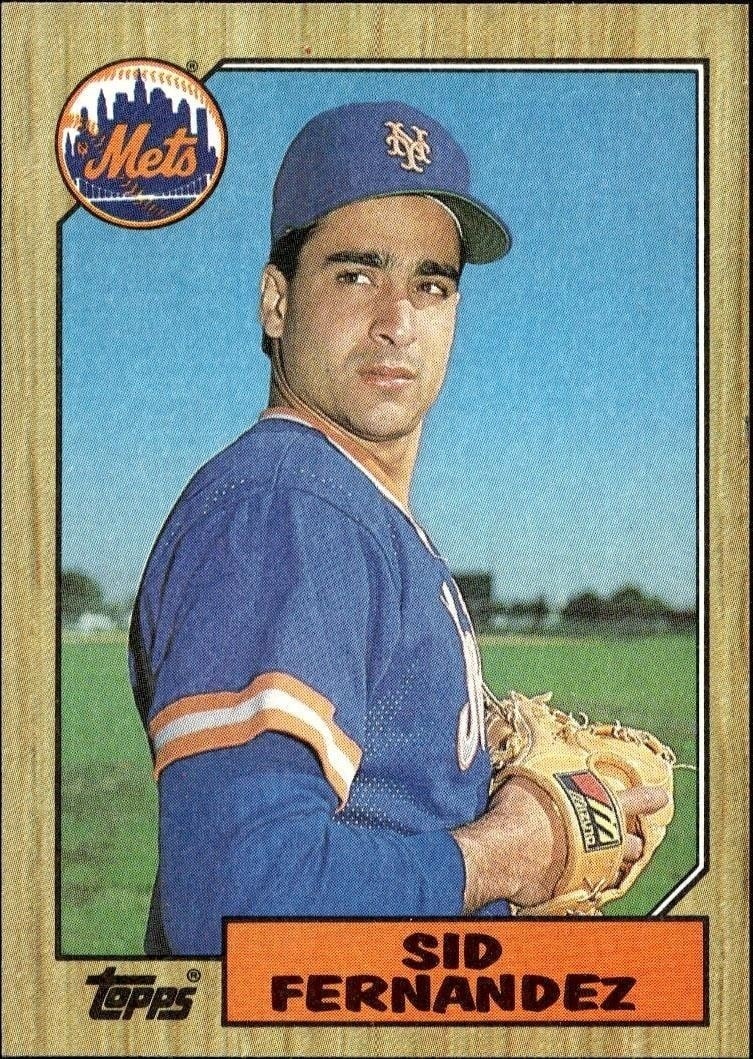 Sid Fernandez 1987 Topps #570 Baseball Trading Card - Front 1987 Topps Sid Fernandez #570 baseball trading card front