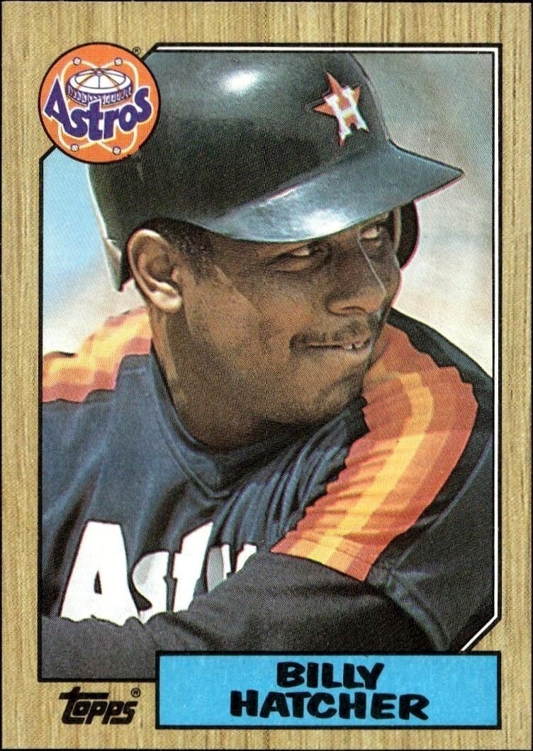 Billy Hatcher 1987 Topps #578 Baseball Trading Card - Front 1987 Topps Billy Hatcher #578 baseball trading card front