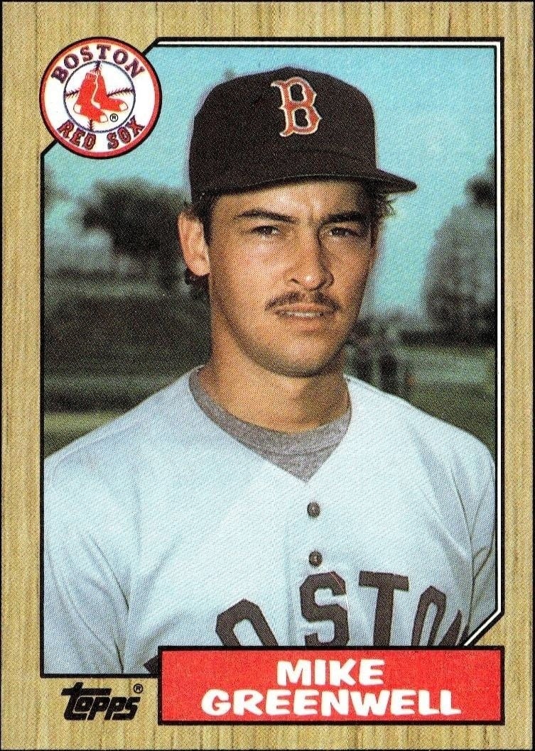 Mike Greenwell 1987 Topps #259 Baseball Trading Card - Front 1987 Topps Mike Greenwell #259 baseball trading card front