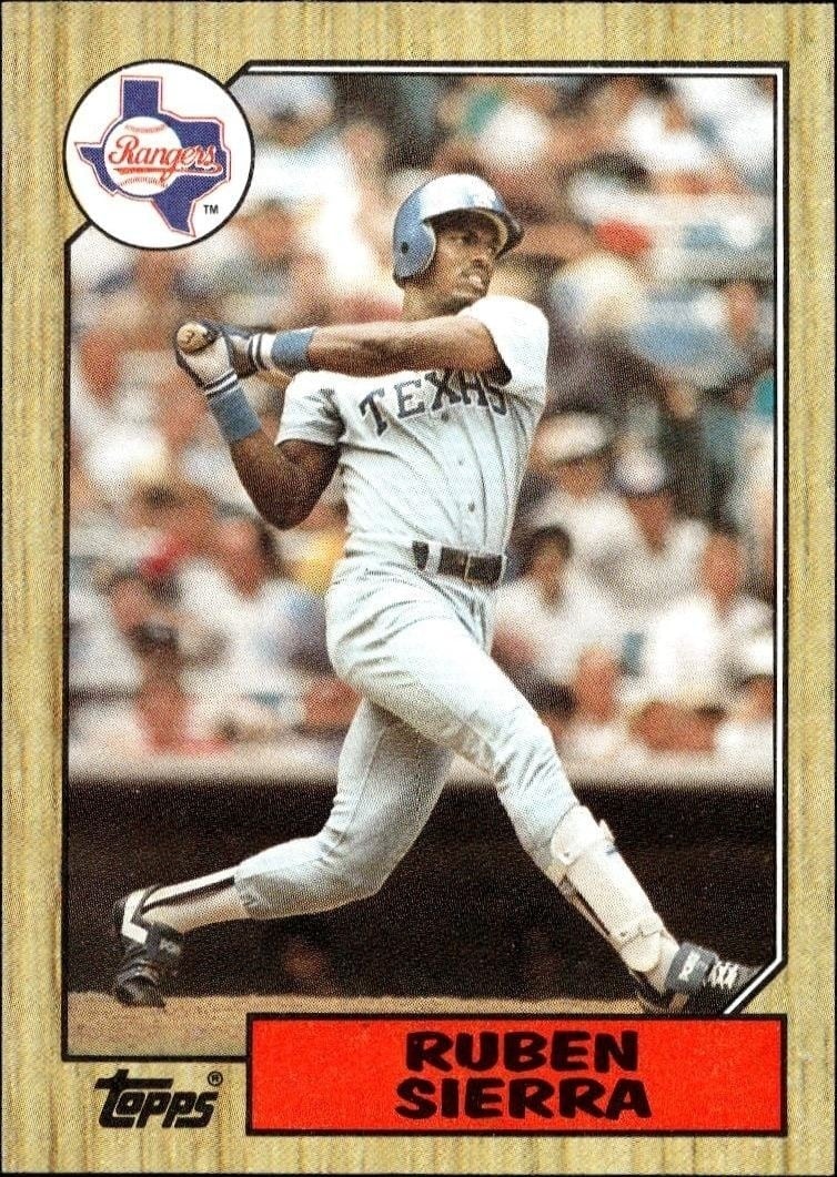 Ruben Sierra 1987 Topps #261 Baseball Trading Card - Front 1987 Topps Ruben Sierra #261 baseball trading card front