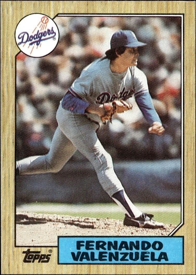 Fernando Valenzuela 1987 Topps #410 Baseball Trading Card - Front 1987 Topps Fernando Valenzuela #410 baseball trading card front