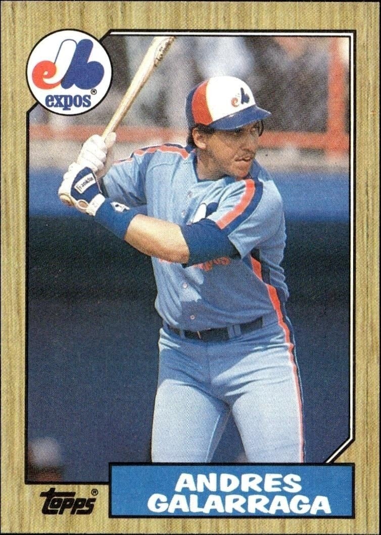 Andres Galarraga 1987 Topps #272 Baseball Trading Card - Front 1987 Topps Andres Galarraga #272 baseball trading card front