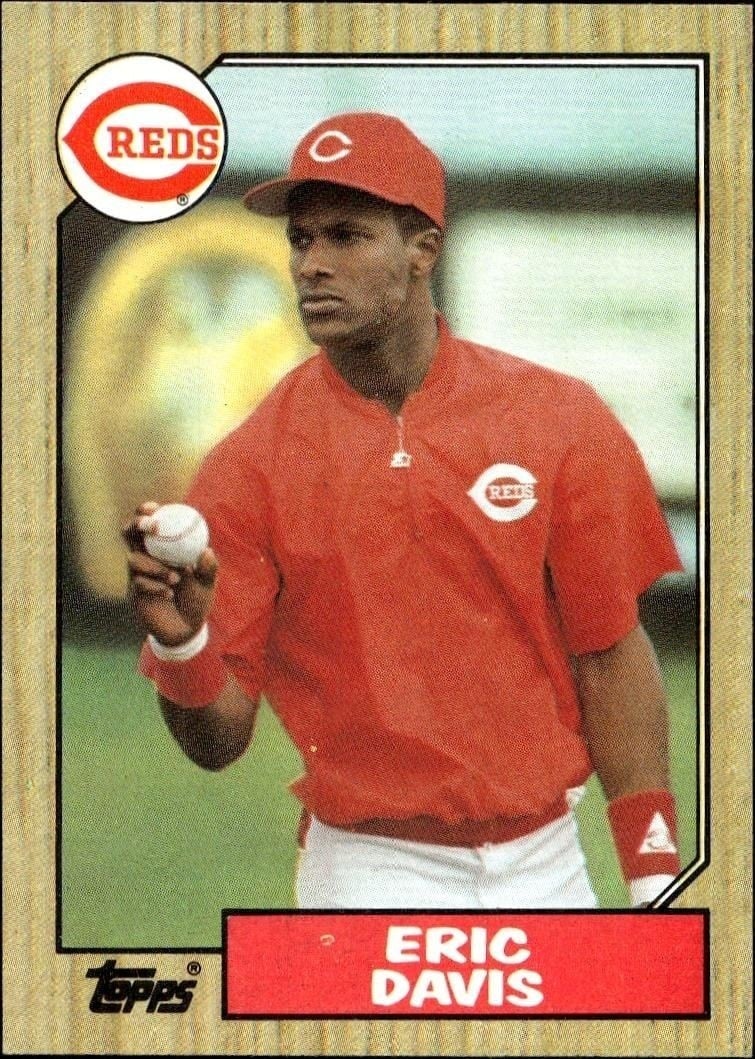 Eric Davis 1987 Topps #412 Baseball Trading Card - Front 1987 Topps Eric Davis #412 baseball trading card front