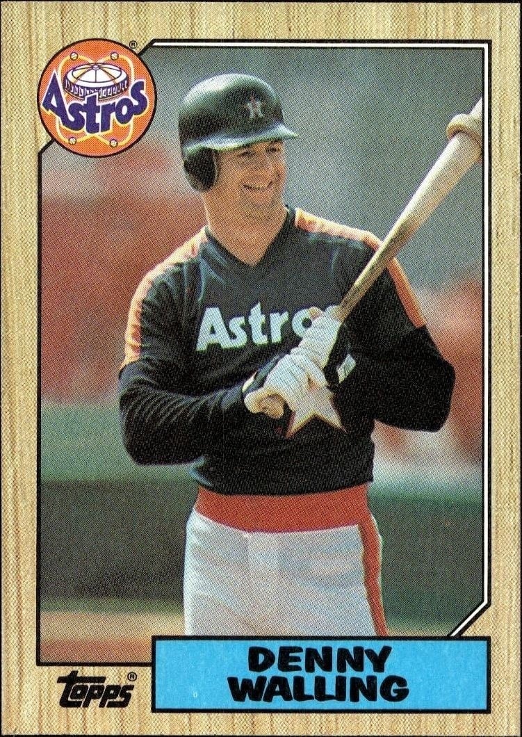 Denny Walling 1987 Topps #222 Baseball Trading Card - Front 1987 Topps Denny Walling #222 baseball trading card front