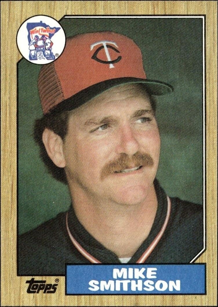 Mike Smithson 1987 Topps #225 Baseball Trading Card - Front 1987 Topps Mike Smithson #225 baseball trading card front