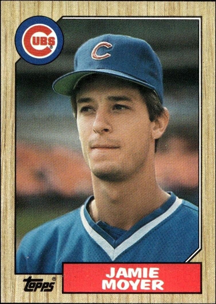 Jamie Moyer 1987 Topps #227 Baseball Trading Card - Front 1987 Topps Jamie Moyer #227 baseball trading card front
