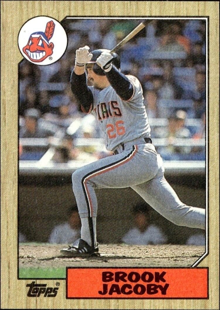 Brook Jacoby 1987 Topps #405 Baseball Trading Card - Front 1987 Topps Brook Jacoby #405 baseball trading card front