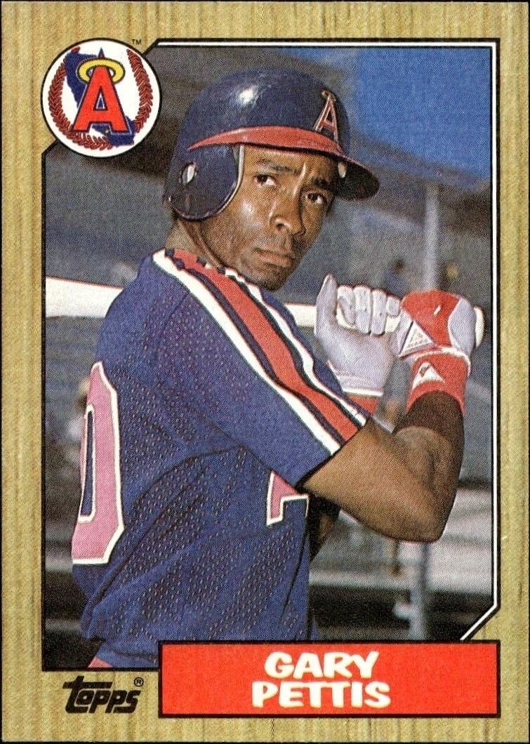 Gary Pettis 1987 Topps #278 Baseball Trading Card - Front 1987 Topps Gary Pettis #278 baseball trading card front