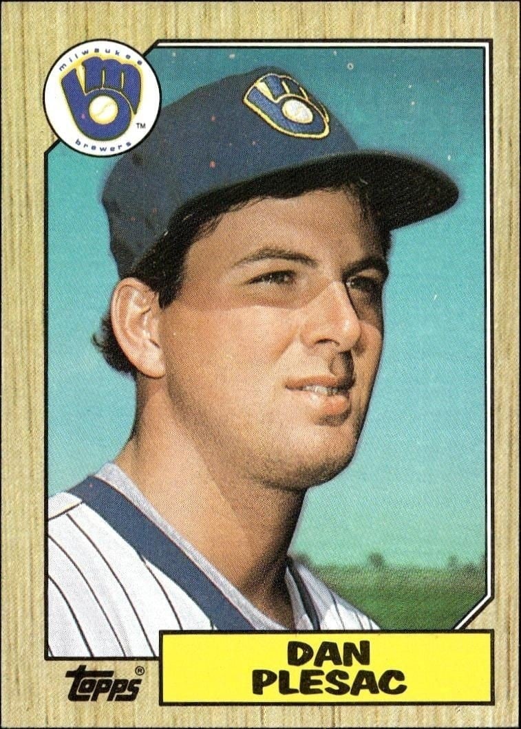 Dan Plesac 1987 Topps #279 Baseball Trading Card - Front 1987 Topps Dan Plesac #279 baseball trading card front