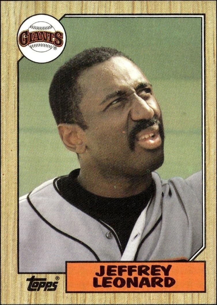 Jeffrey Leonard 1987 Topps #280 Baseball Trading Card - Front 1987 Topps Jeffrey Leonard #280 baseball trading card front