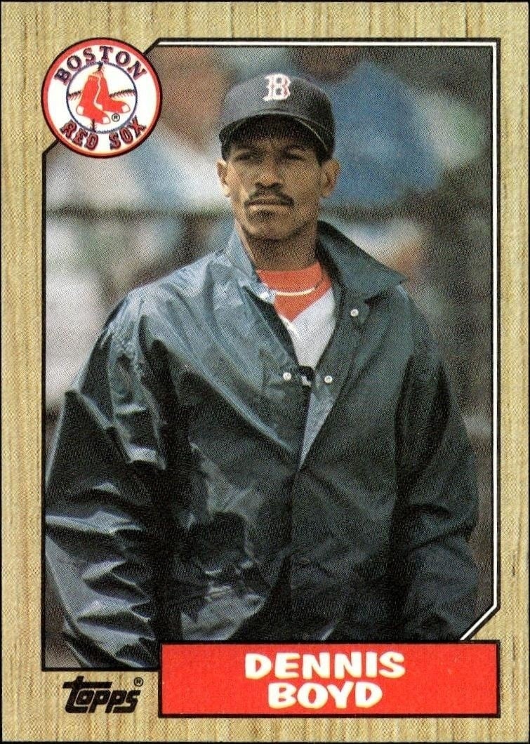 Dennis Boyd 1987 Topps #285 Baseball Trading Card - Front 1987 Topps Dennis Boyd #285 baseball trading card front