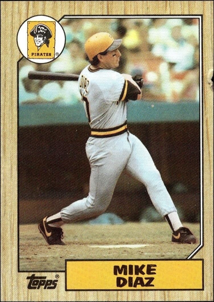 Mike Diaz 1987 Topps #469 Baseball Trading Card - Front 1987 Topps Mike Diaz #469 baseball trading card front