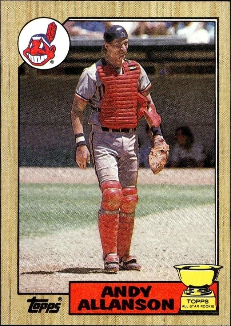 Andy Allanson 1987 Topps #436 Baseball Trading Card - Front 1987 Topps Andy Allanson #436 baseball trading card front