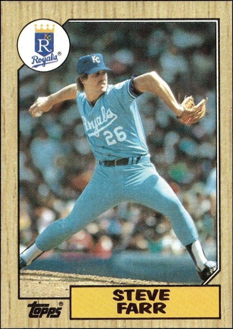 Steve Farr 1987 Topps #473 Baseball Trading Card - Front 1987 Topps Steve Farr #473 baseball trading card front