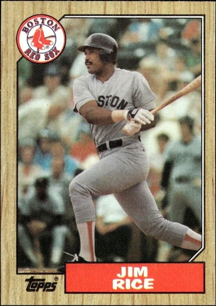 Jim Rice 1987 Topps #480 Baseball Trading Card - Front 1987 Topps Jim Rice #480 baseball trading card front