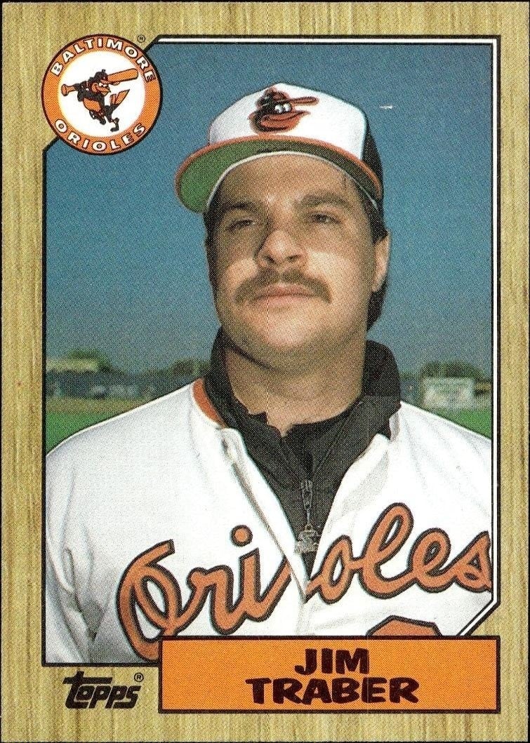 Jim Traber 1987 Topps #484 Baseball Trading Card - Front 1987 Topps Jim Traber #484 baseball trading card front