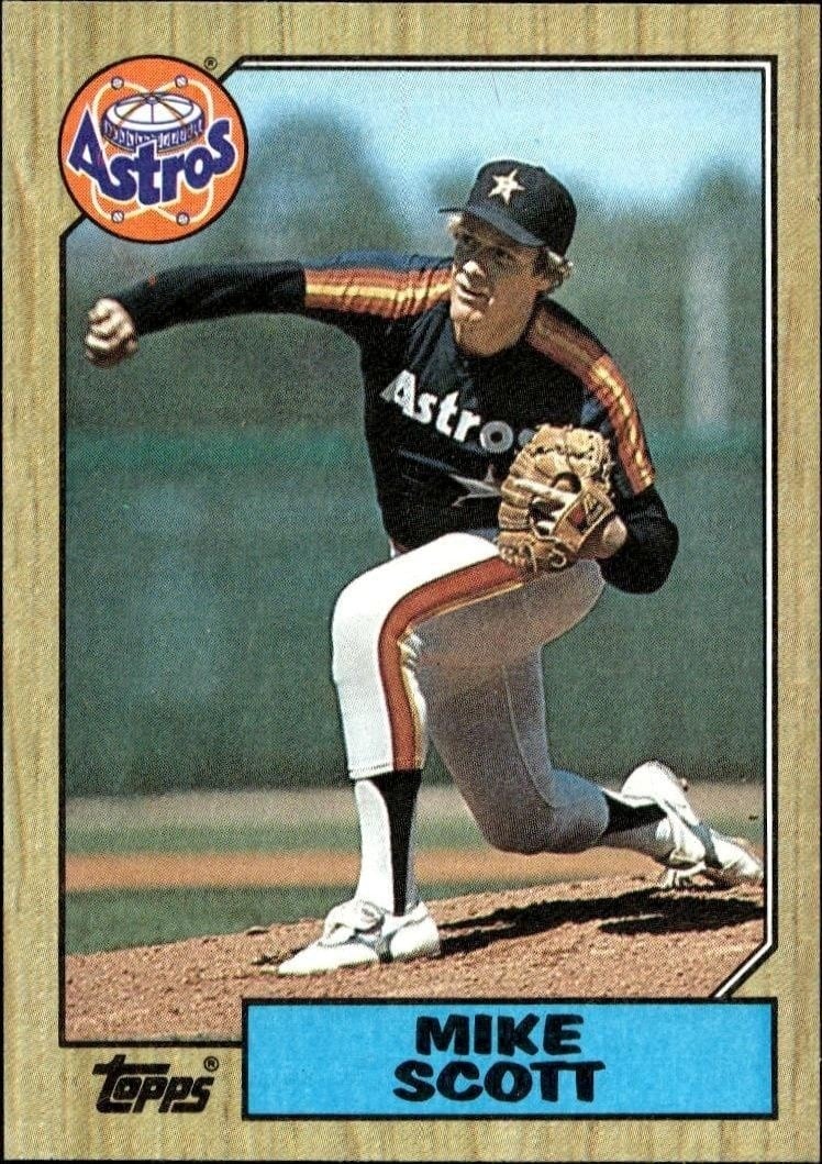 Mike Scott 1987 Topps #330 Baseball Trading Card - Front 1987 Topps Mike Scott #330 baseball trading card front