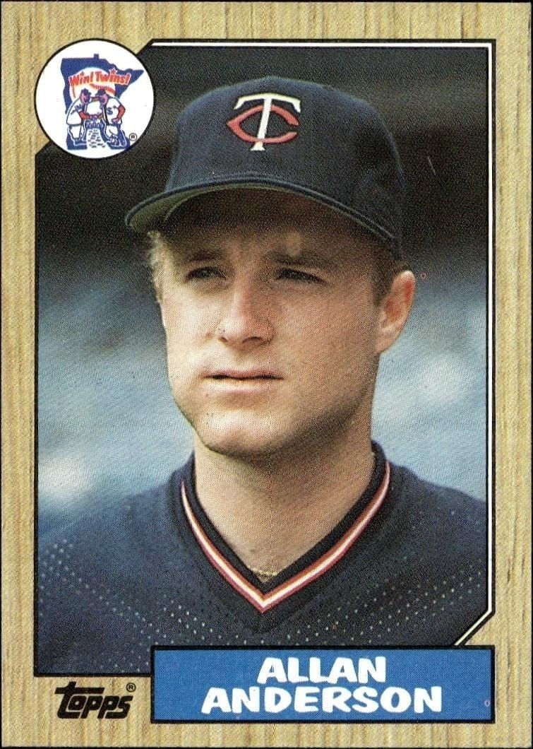 Allan Anderson 1987 Topps #336 Baseball Trading Card - Front 1987 Topps Allan Anderson #336 baseball trading card front