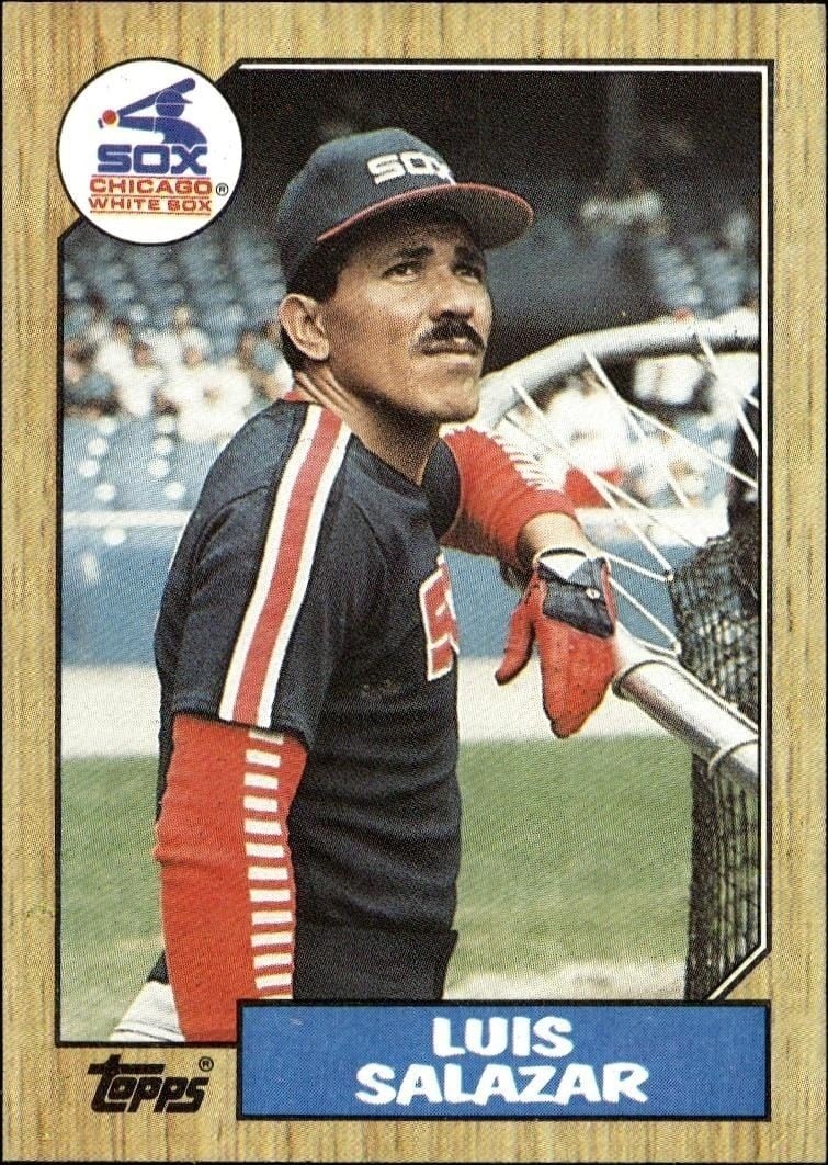 Luis Salazar 1987 Topps #454 Baseball Trading Card - Front 1987 Topps Luis Salazar #454 baseball trading card front