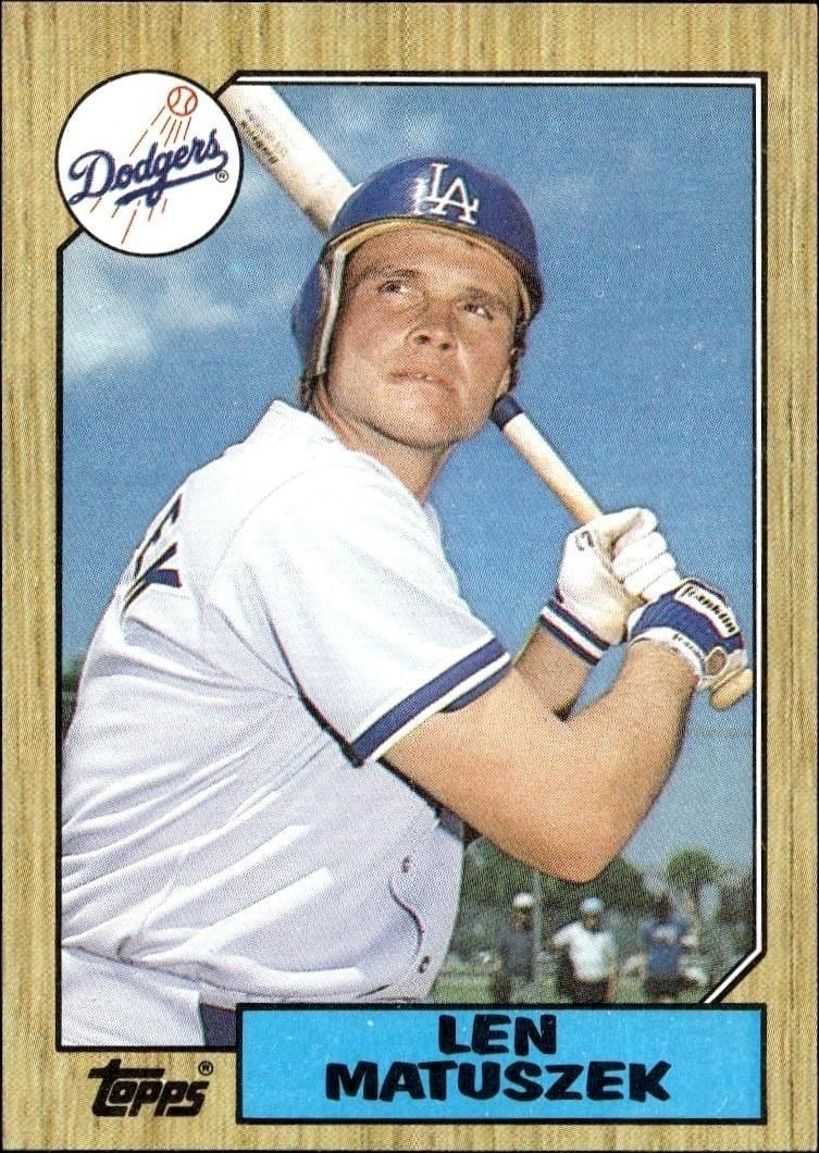 Len Matuszek 1987 Topps #457 Baseball Trading Card - Front 1987 Topps Len Matuszek #457 baseball trading card front