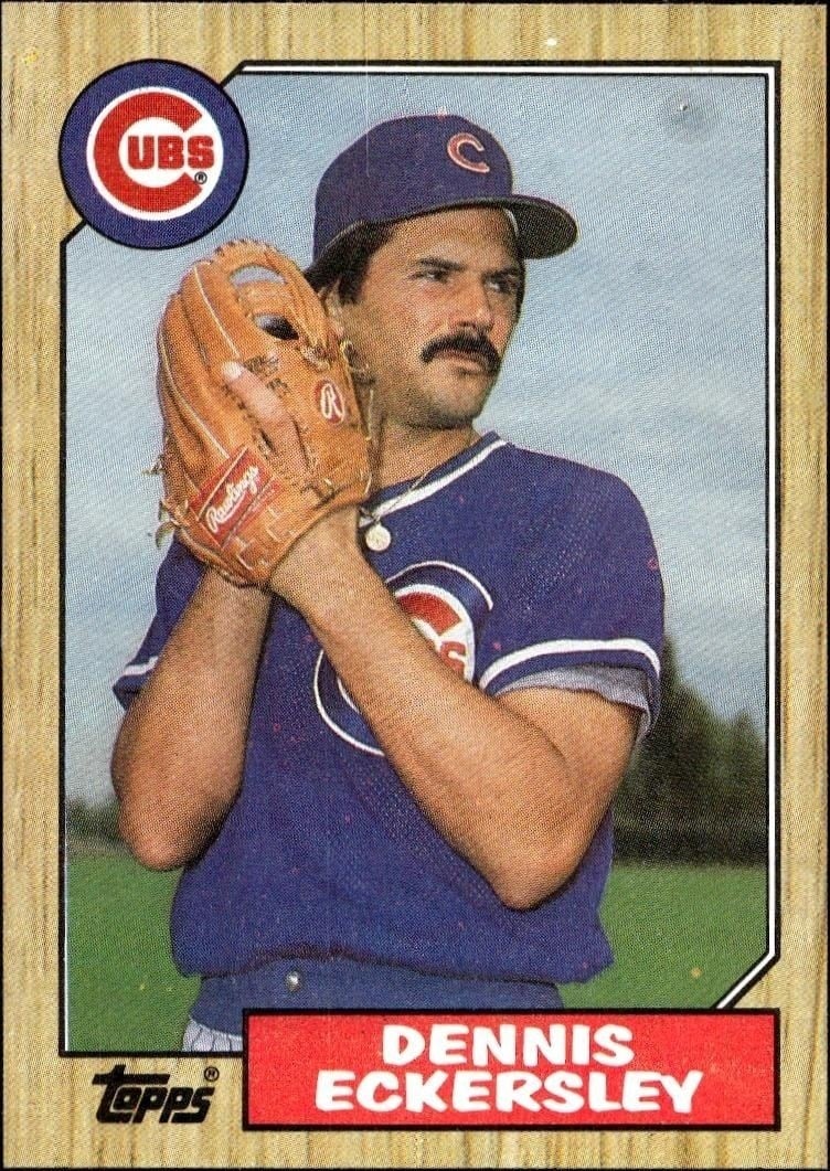 Dennis Eckersley 1987 Topps #459 Baseball Trading Card - Front 1987 Topps Dennis Eckersley #459 baseball trading card front