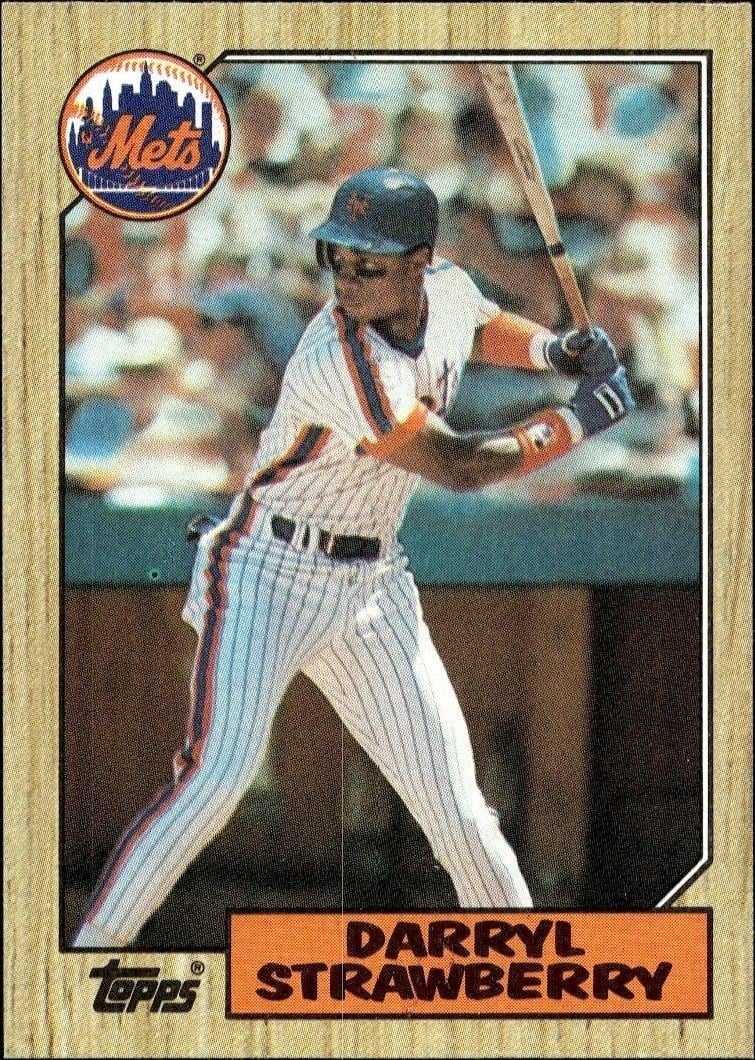 Darryl Strawberry 1987 Topps #460 Baseball Trading Card - Front 1987 Topps Darryl Strawberry #460 baseball trading card front