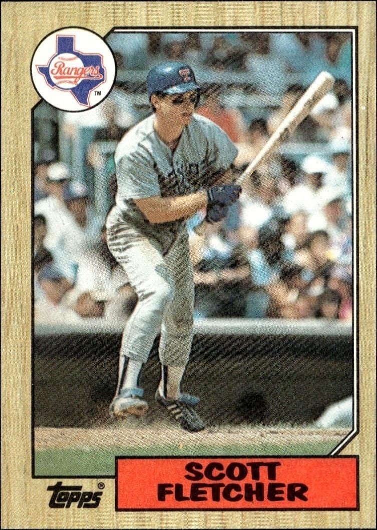 Scott Fletcher 1987 Topps #462 Baseball Trading Card - Front 1987 Topps Scott Fletcher #462 baseball trading card front