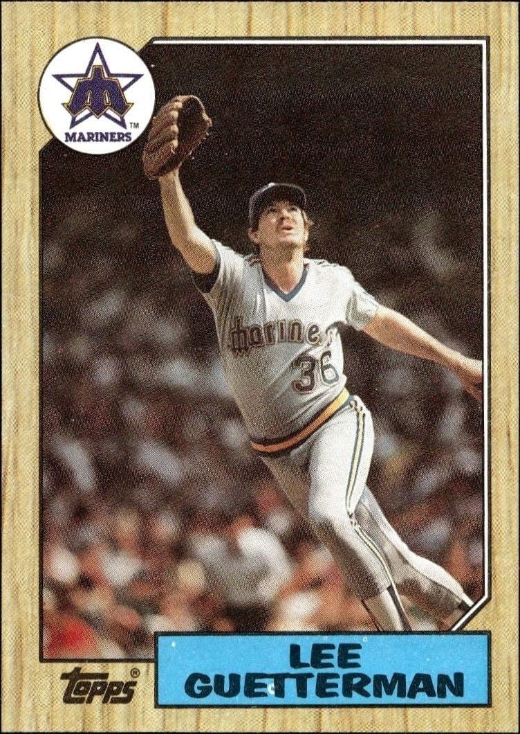 Lee Guetterman 1987 Topps #307 Baseball Trading Card - Front 1987 Topps Lee Guetterman #307 baseball trading card front