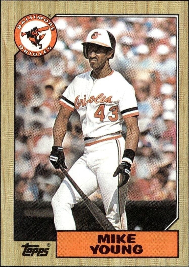Mike Young 1987 Topps #309 Baseball Trading Card - Front 1987 Topps Mike Young #309 baseball trading card front