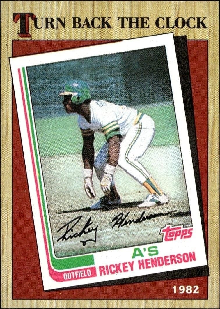 Rickey Henderson 1987 Topps #311 Baseball Trading Card - Front 1987 Topps Rickey Henderson #311 baseball trading card front
