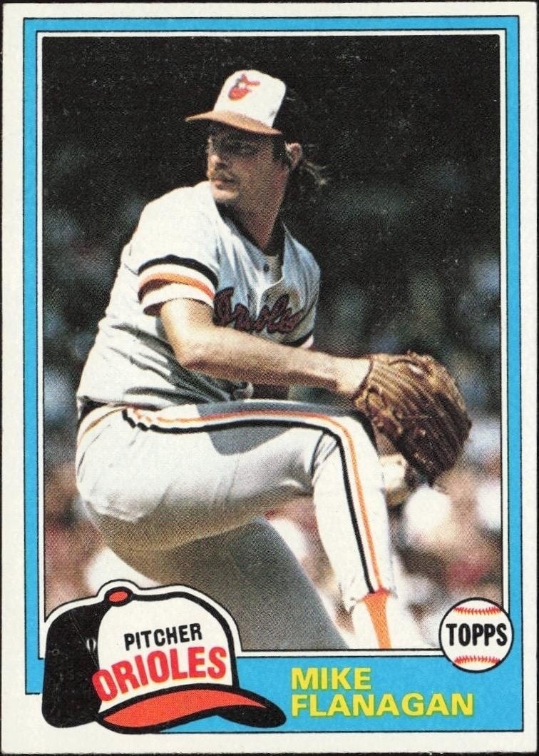 Mike Flanagan 1981 Topps #10 Baseball Trading Card - Front 1981 Topps Mike Flanagan #10 baseball trading card front