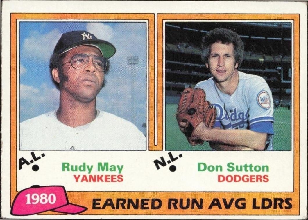 Rudy May 1981 Topps #7 Baseball Trading Card - Front 1981 Topps Rudy May #7 baseball trading card front