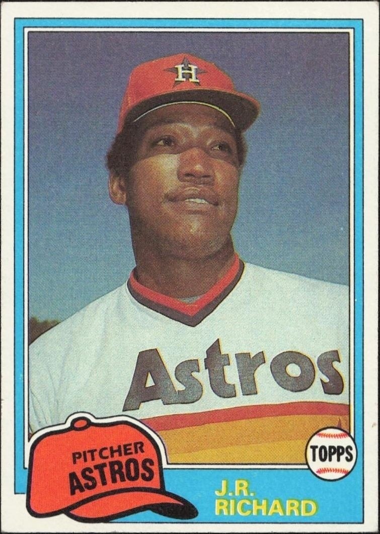 J.R. Richard 1981 Topps #350 Baseball Trading Card - Front 1981 Topps J.R. Richard #350 baseball trading card front