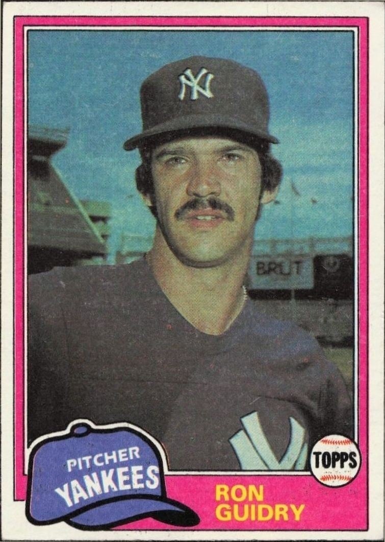 Ron Guidry 1981 Topps #250 Baseball Trading Card - Front 1981 Topps Ron Guidry #250 baseball trading card front