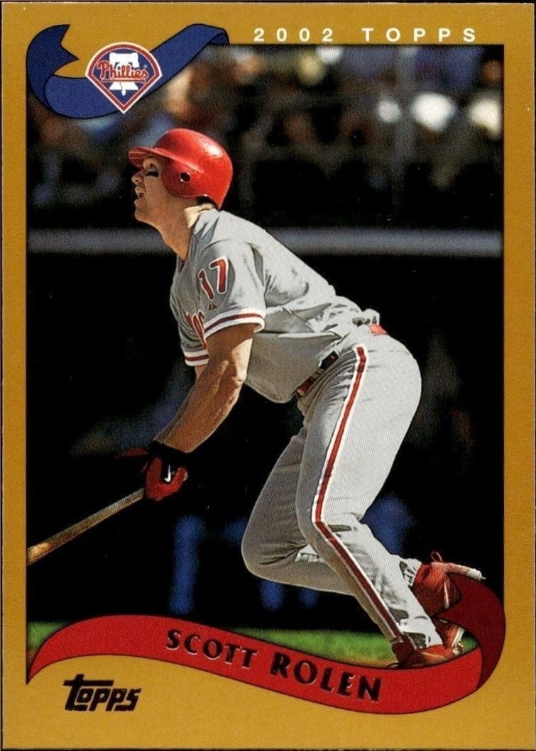 Scott Rolen 2002 Topps Series 2 #610 Baseball Trading Card - Front 2002 Topps Series 2 Scott Rolen #610 baseball trading card front
