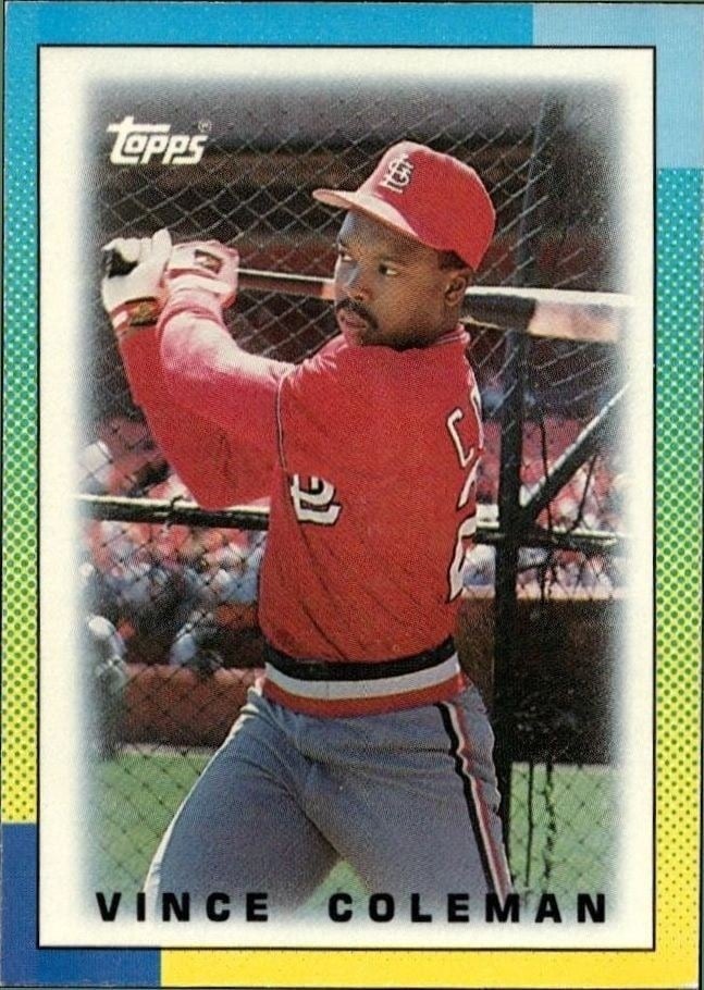 Vince Coleman 1990 Topps Minis #73 Baseball Trading Card - Front 1990 Topps Minis Vince Coleman #73 baseball trading card front