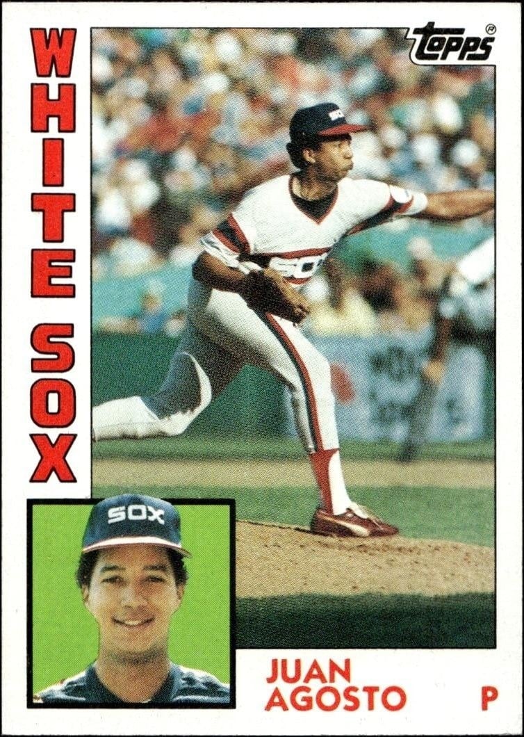 Juan Agosto 1984 Topps #409 Baseball Trading Card - Front 1984 Topps Juan Agosto #409 baseball trading card front