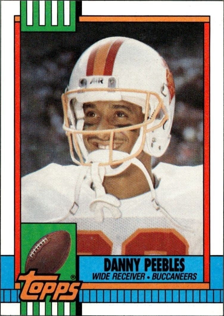 Danny Peebles 1990 Topps #401 Football Trading Card - Front 1990 Topps Danny Peebles #401 football trading card front