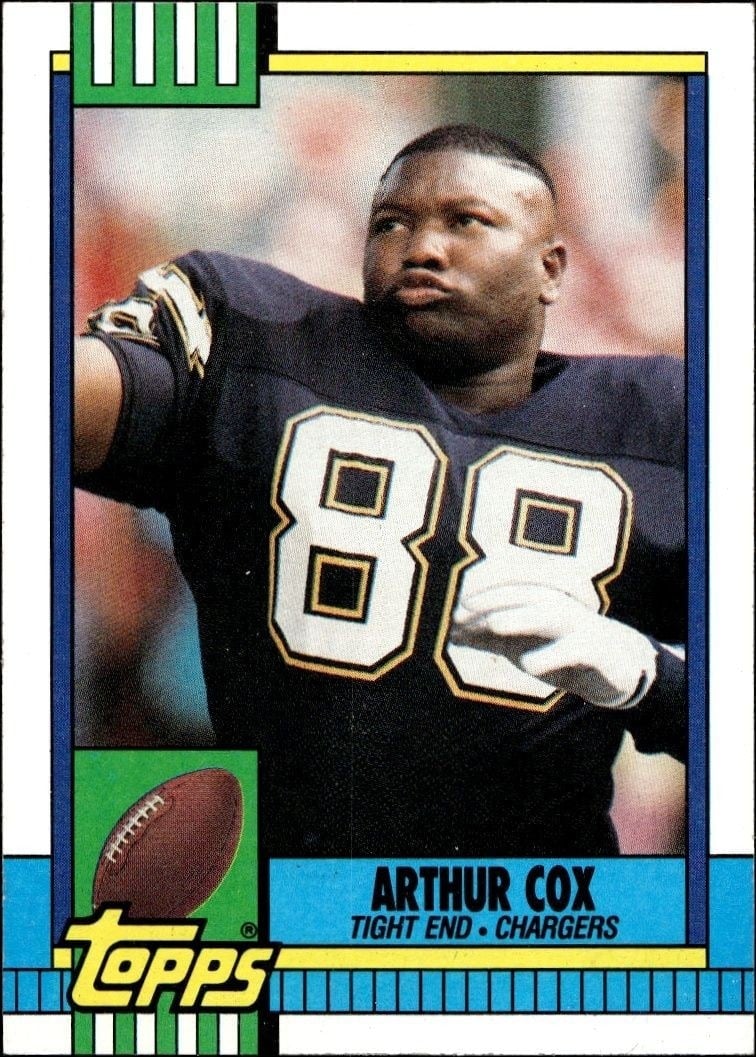 Arthur Cox 1990 Topps #397 Football Trading Card - Front 1990 Topps Arthur Cox #397 football trading card front