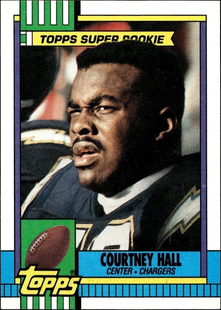 Courtney Hall 1990 Topps #388 Football Trading Card - Front 1990 Topps Courtney Hall #388 football trading card front