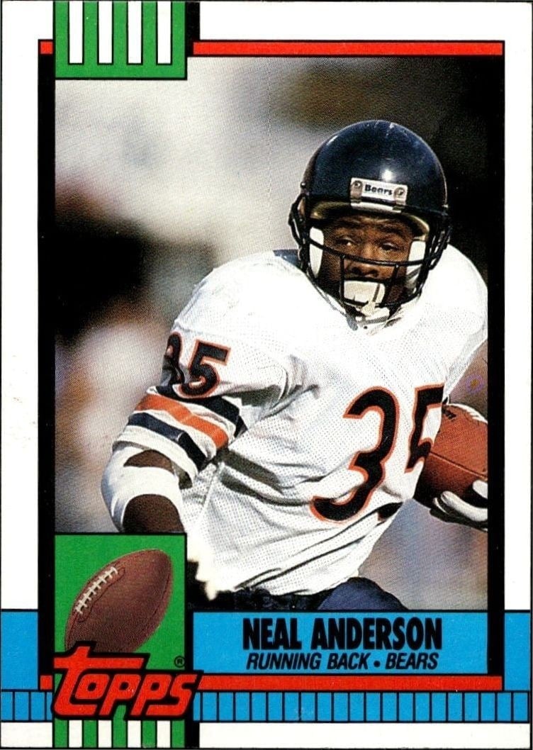 Neal Anderson 1990 Topps #367 Football Trading Card - Front 1990 Topps Neal Anderson #367 football trading card front